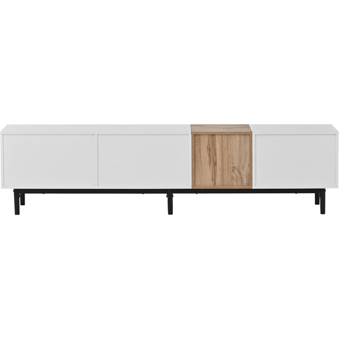 Modern TV Stand For 80'' TV With 3 Doors, Media Console Table, Entertainment Center With Large Storage Cabinet For Living Room