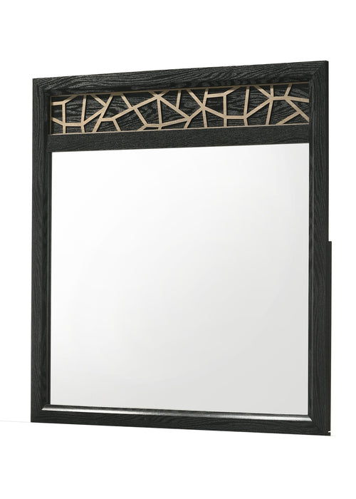 Selena Modern & Contemporary Mirror Made With Wood In Black And Natural
