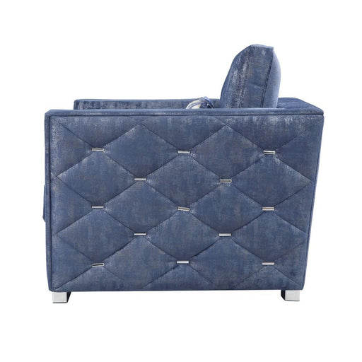 Emilia - Chair - 2-Tone Blue Fabric Unique Piece Furniture