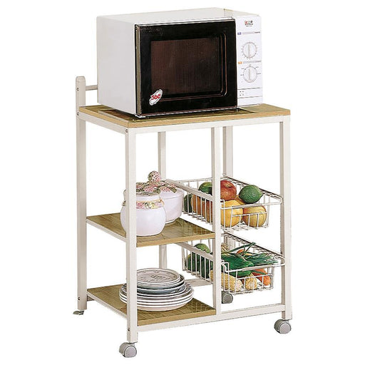 Kelvin - 2-Shelf Kitchen Cart - Natural Brown And White Unique Piece Furniture