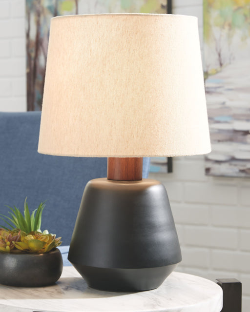 Ancel - Black / Brown - Metal Table Lamp Unique Piece Furniture