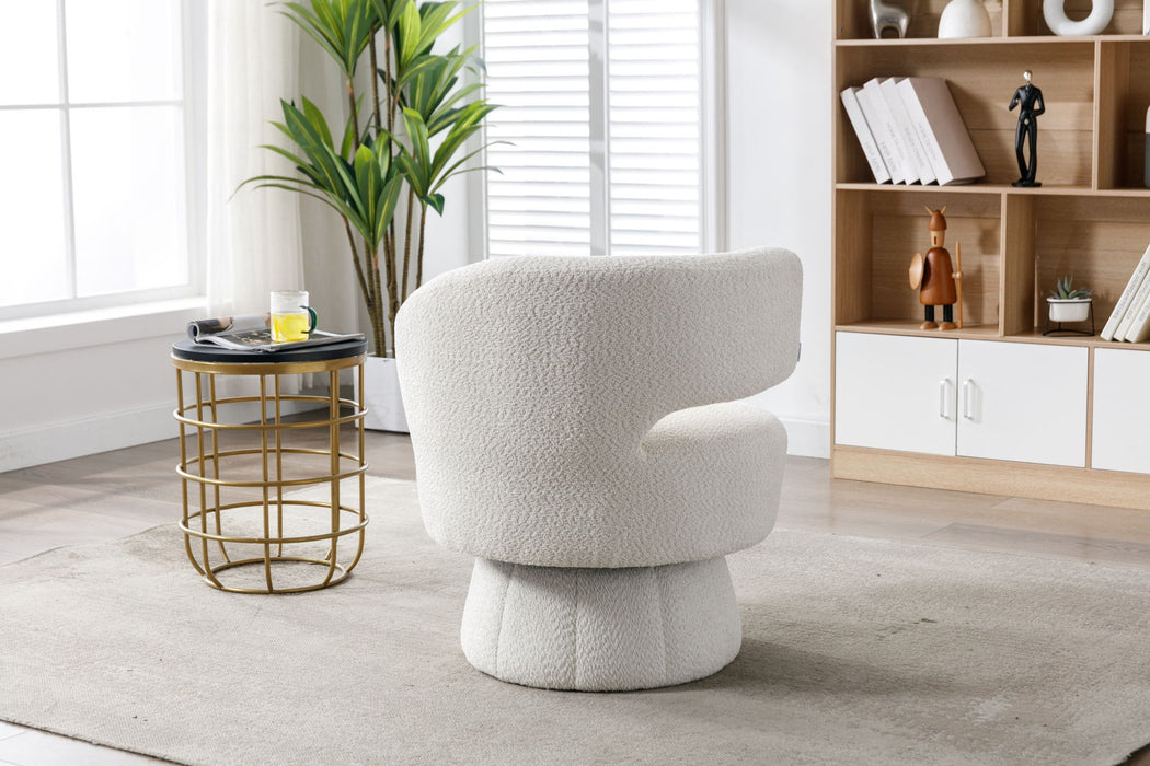 360 Degree Swivel Cuddle Barrel Accent Chairs, Round Armchairs With Wide Upholstered, Fluffy Fabric Chair For Living Room, Bedroom, Office, Waiting Rooms