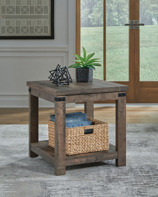 Hollum - Rustic Brown - Square End Table Unique Piece Furniture