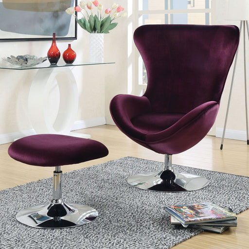 Eloise - Accent Chair With Ottoman - Purple Unique Piece Furniture
