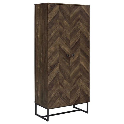 Carolyn - 2-Door Accent Cabinet - Rustic Oak And Gunmetal - Wood Unique Piece Furniture