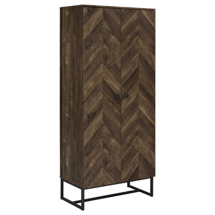Carolyn - 2-Door Accent Cabinet - Rustic Oak And Gunmetal - Wood Unique Piece Furniture