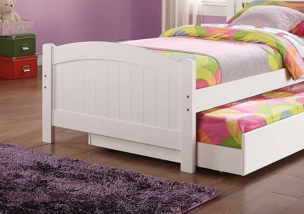Twin Size Bed With Trundle Slats White Pine Plywood Kids Youth Bedroom Furniture
