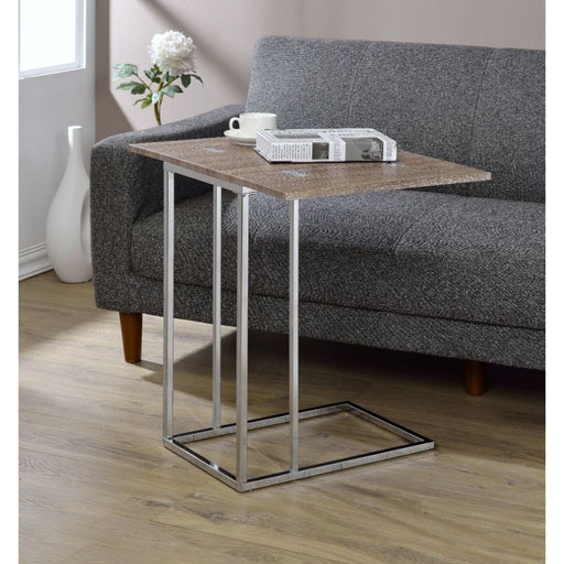 Danson - Accent Table - Weathered Oak & Chrome Unique Piece Furniture