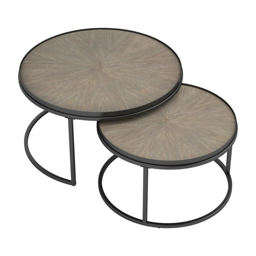 Rodrigo - 2 Piece Round Nesting Tables - Weathered Elm Unique Piece Furniture
