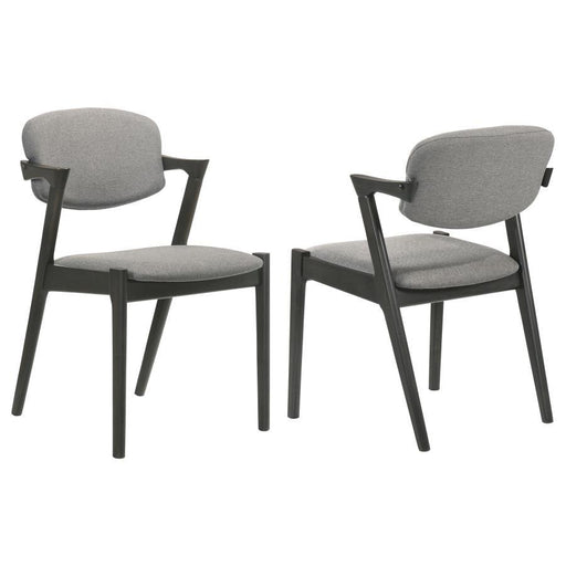 Stevie - Upholstered Demi Arm Dining Side Chairs (Set of 2) - Brown Gray And Black Unique Piece Furniture