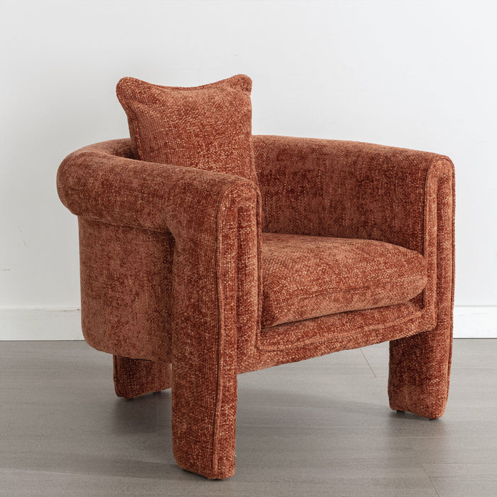 Modern Style Accent Chair Armchair For Living Room, Bedroom, Guest Room, Office, Burnt Orange