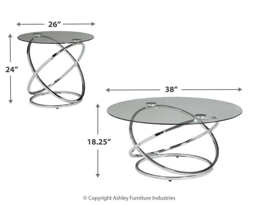 Hollynyx - Chrome Finish - Occasional Table Set (Set of 3) Unique Piece Furniture
