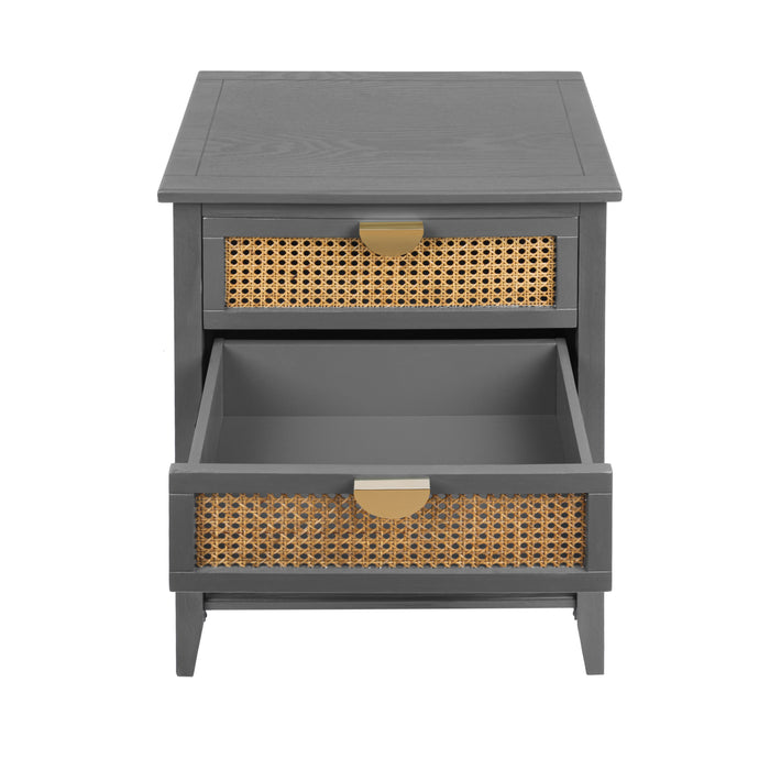 3 Drawer Side Table - Gray