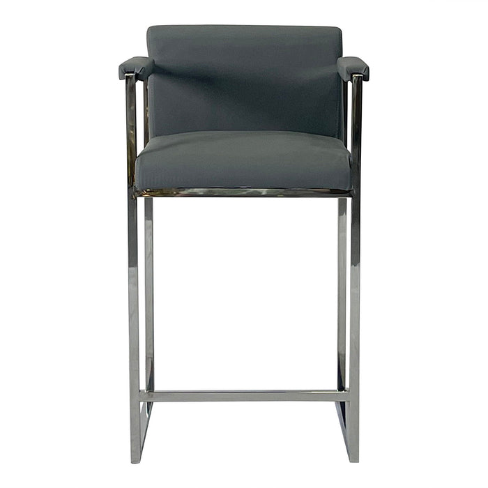 Dining Chair Bar Stool For Kitchen Silver And Gray