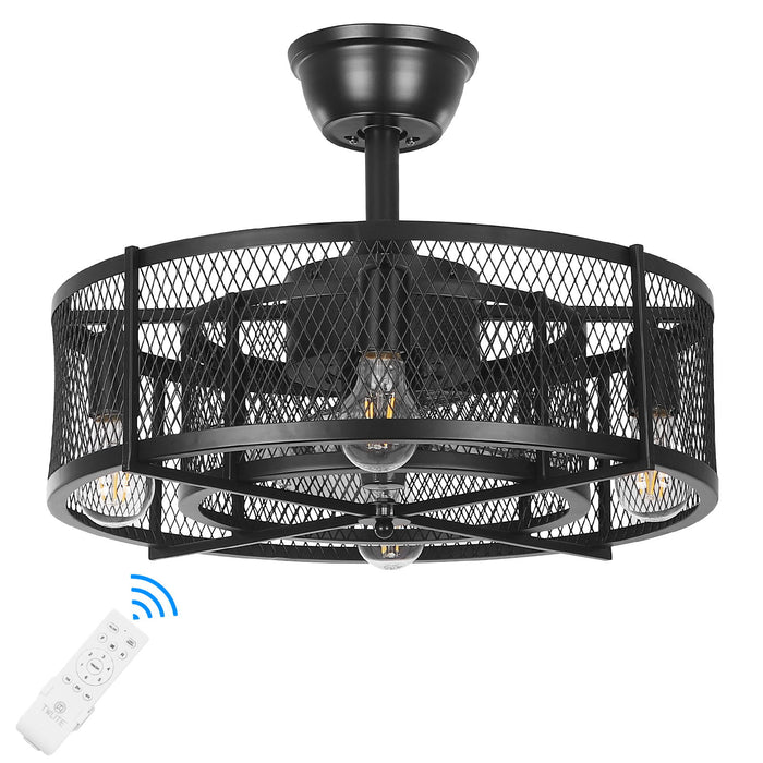 Modern Black Ceiling Fan With Remote Control - 6 Speeds, Reversible Blades, Quiet Motor Perfect For Cooling And Comfort In Any Season