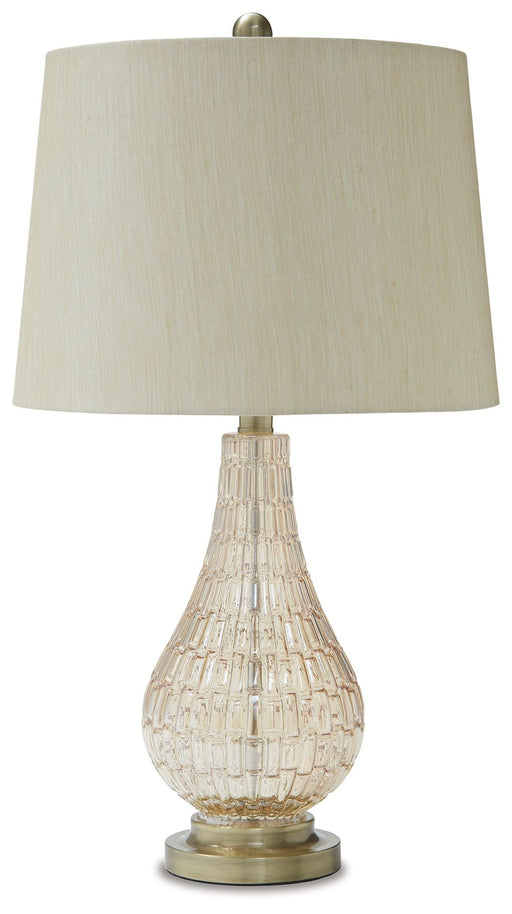 Latoya - Beige - Glass Table Lamp Unique Piece Furniture