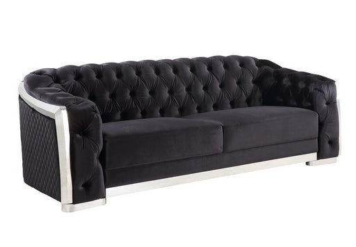 Pyroden - Sofa - Black Velvet & Chrome Finish Unique Piece Furniture