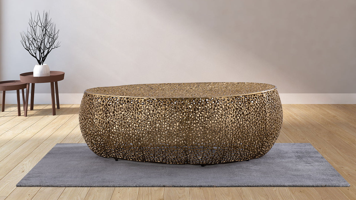 Oval Coffee Table Gold