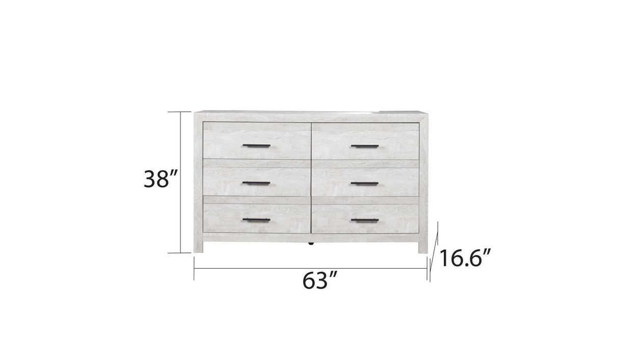 Denver Modern Style 6 - Drawer Dresser Made With Wood In Gray