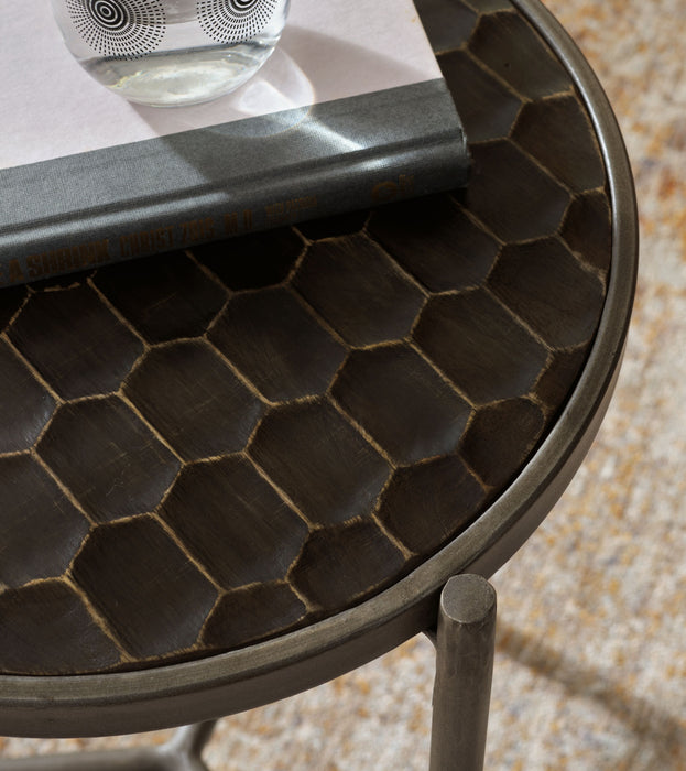 Doraley - Brown / Gray - Round Side End Table Unique Piece Furniture