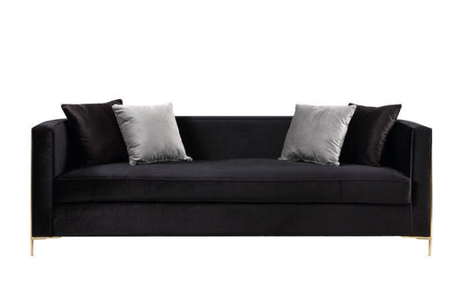 Fergal - Sofa - Black Velvet & Gold Finish Unique Piece Furniture
