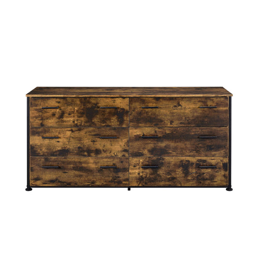 Juvanth - Dresser - Rustic Oak & Black Finish Unique Piece Furniture