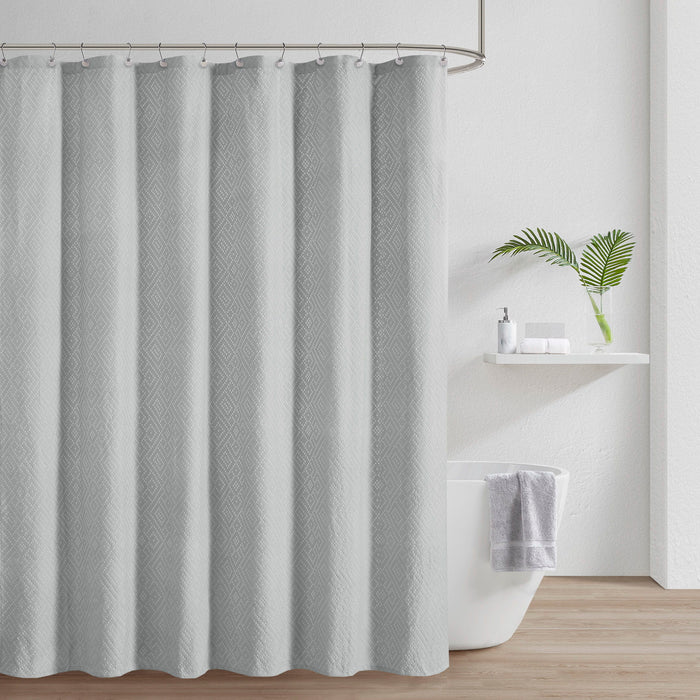 Matelasse Shower Curtain - Gray