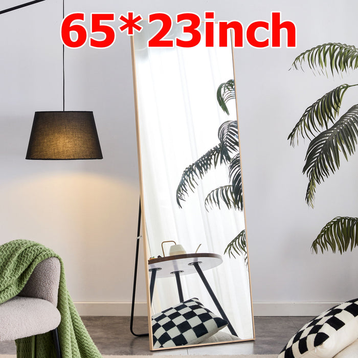 3Rd Generation, Solid Wood Frame Full Length Mirror In Light Oak Color, Large Floor Mirror, Dressing Mirror, Decorative Mirror, Suitable For Bedrooms, Living Rooms, Clothing Stores