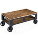 Pinebrook - Rectangular Cocktail Table (2 Braking Casters) - Distressed Natural Pine Unique Piece Furniture