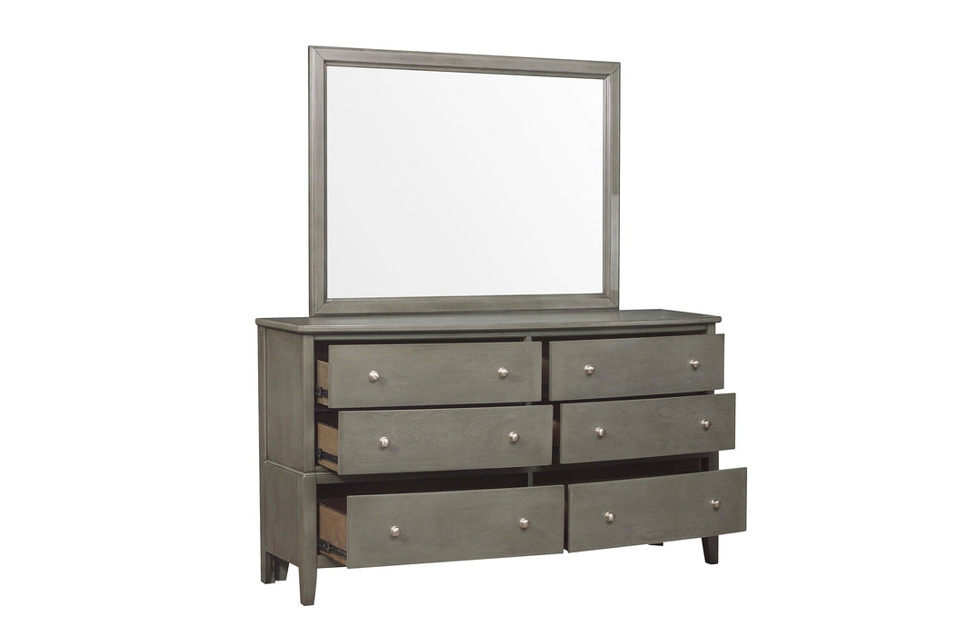 Transitional Style Gray Finish 1 Piece Desser Storage Drawers Ball Bearing Glides Wooden Furniture