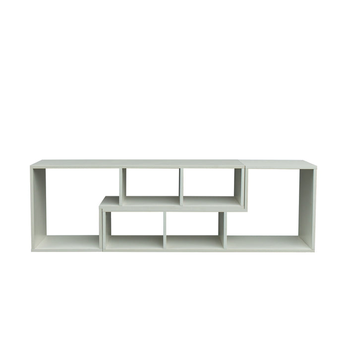 Double L-Shaped Tv Stand，Display Shelf - Bookcase For Home Furniture - White