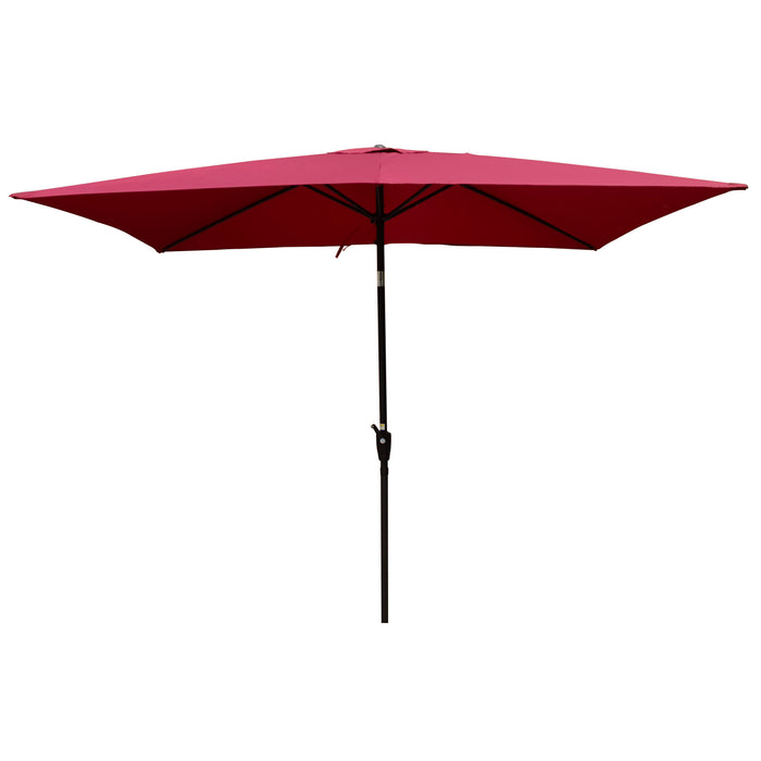6 X 9 Ft Patio Umbrella Outdoor Waterproof Umbrella With Crank And Push Button Tilt Without Flap For Garden Backyard Pool Swimming Pool Market - Burgundy