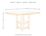 Ralene - Medium Brown - Rectangular Dining Room Counter Extension Table Unique Piece Furniture