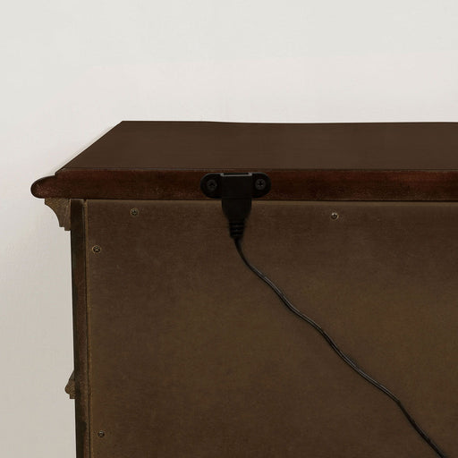 Theodor - Nightstand With USB Plug - Brown Cherry Unique Piece Furniture
