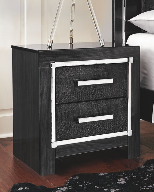 Kaydell - Black - Two Drawer Night Stand Unique Piece Furniture
