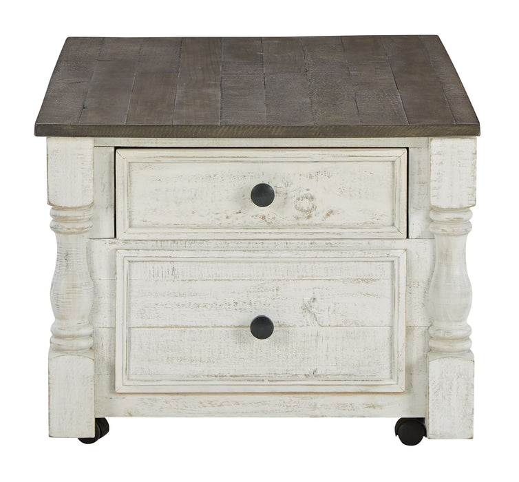 Havalance - White / Gray - Lift Top Cocktail Table With Storage Drawers Unique Piece Furniture