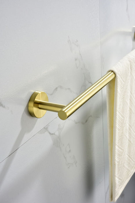 6 Pieces Brushed Gold Bathroom Hardware Set, Stainless Steel Round Wall Mounted Includes Hand Towel Bar, Toilet Paper Holder, Robe Towel Hooks, Bathroom Accessories Kit