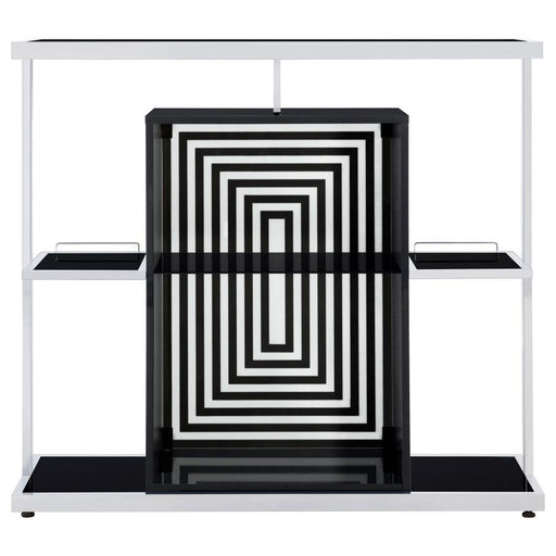 Zinnia - 2-Tier Bar Unit - Glossy Black And White Unique Piece Furniture