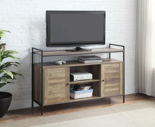Baina - TV Stand - Rustic Oak & Black Finish Unique Piece Furniture