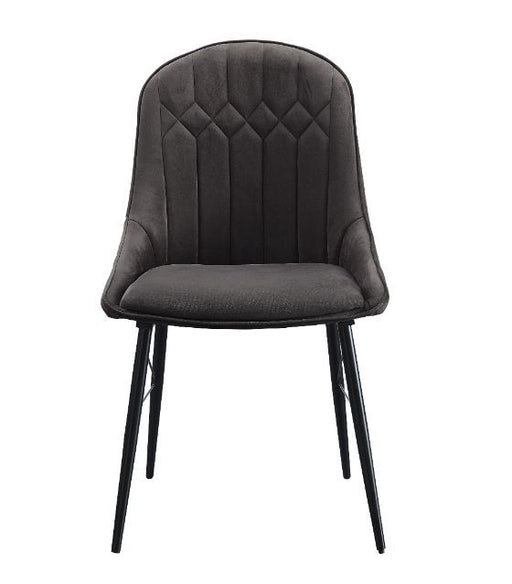 Abraham - Side Chair (Set of 2) - Gray Fabric & Black Finish Unique Piece Furniture