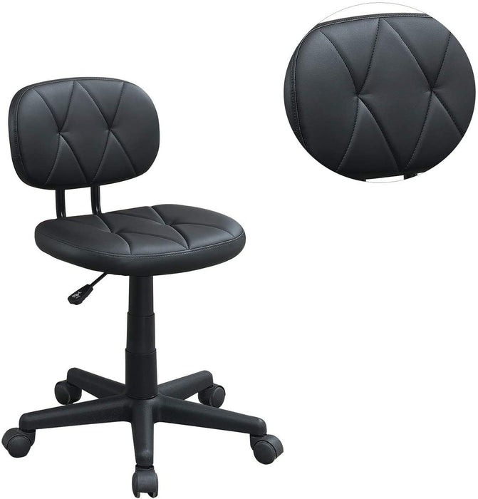 Modern 1 Piece Office Chair Black Tufted Design Upholstered Chairs With Wheels