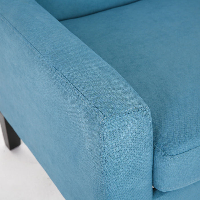 Fabric Accent Chair For Living Room, Bedroom Button Tufted Upholstered Comfy Reading Accent Chairs Sofa (Blue)