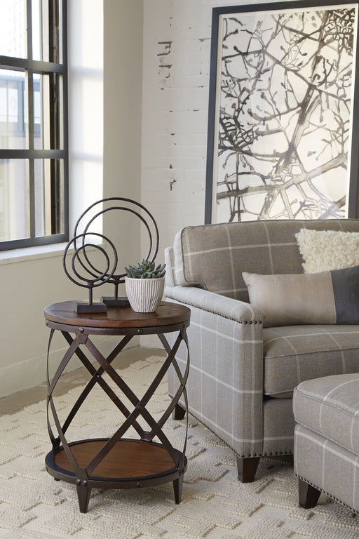 Pinebrook - Round Accent Table - Distressed Natural Pine Unique Piece Furniture