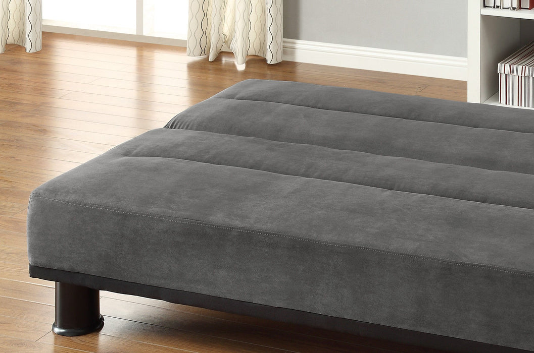 Gray Microfiber Upholstered Elegant Lounger 1 Piece Solid Wood Plywood Frame Foam Padded Cushions Sofa Sleeper