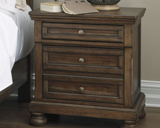 Flynnter - Medium Brown - Two Drawer Night Stand Unique Piece Furniture