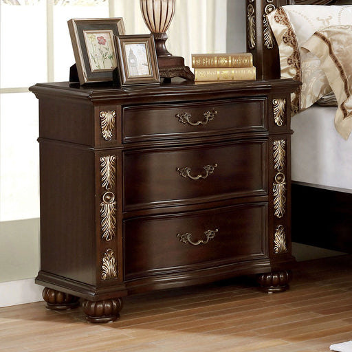 Theodor - Nightstand With USB Plug - Brown Cherry Unique Piece Furniture