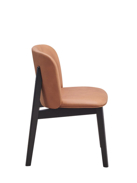 Acme Eliora Side Chair (Set of 2) Camel Fabric & Black Finish