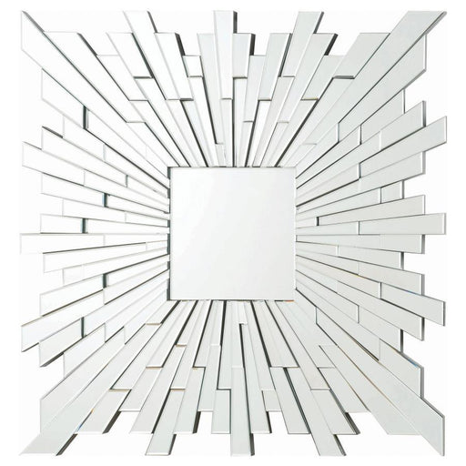 Brantley - Square Sunburst Wall Mirror - Silver Unique Piece Furniture