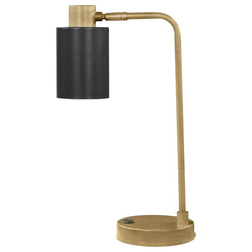Cherise - Adjustable Shade Table Lamp - Antique Brass And Matte Black Unique Piece Furniture