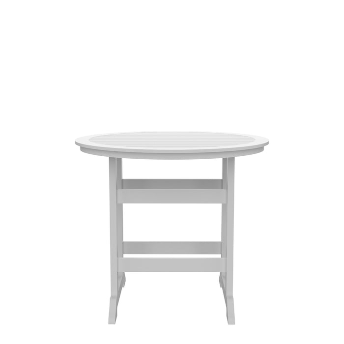 Hdpe Bar Table Set, 5 Pieces (4 Bar Chair + 1 Bar Table) - White / Gray